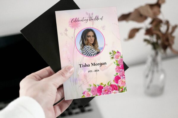 Dreamy floral background funeral order of service template 182 - Image 6
