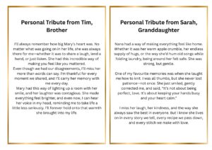 Personal Tributes