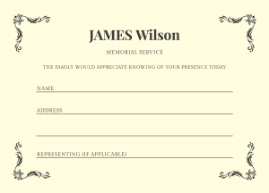 Swirl frame funeral attendance card 011 - Free Funeral Order of Service Template