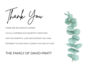 Eucalyptus funeral thank you cards 043 - Free Funeral Order of Service Template