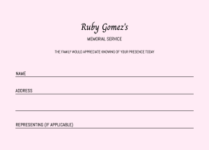 Funeral attendance card with swirls 003 - Free Funeral Order of Service Template
