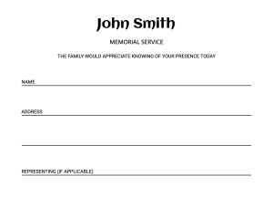 022 - Free Funeral Order of Service Template