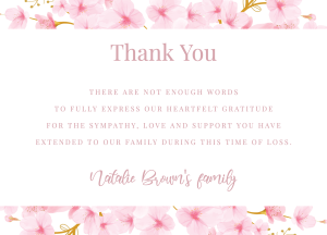 Blossom funeral thank you card 042 - Free Funeral Order of Service Template