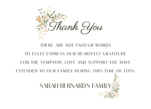 Floral frame funeral thank you 041 - Free Funeral Order of Service Template